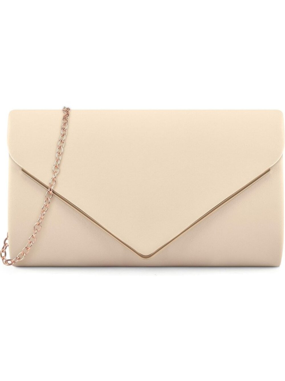 Women's Pink Pu Leather Clutch Formal Wedding Party Prom Purse Evening Bag